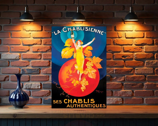 La Chablisienne French Wine Metal Tabela