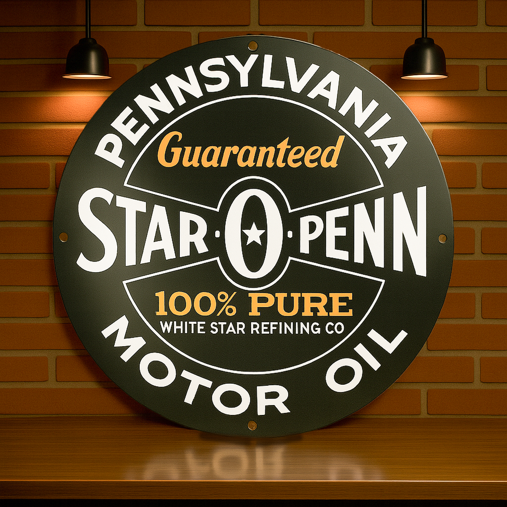 Star O Penn Motor Oil Metal Tabela
