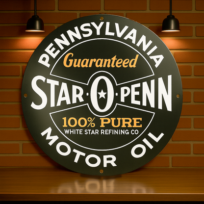 Star O Penn Motor Oil Metal Tabela