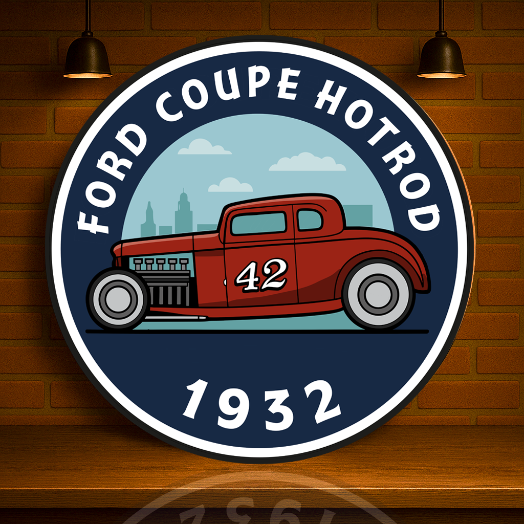 FORD COUPE Hotrod Number 42 Legend (1932) Metal Tabela