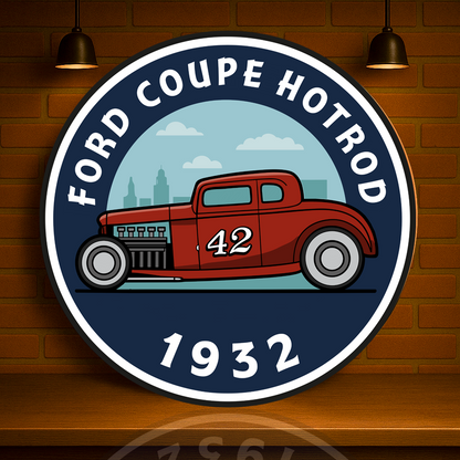 FORD COUPE Hotrod Number 42 Legend (1932) Metal Tabela