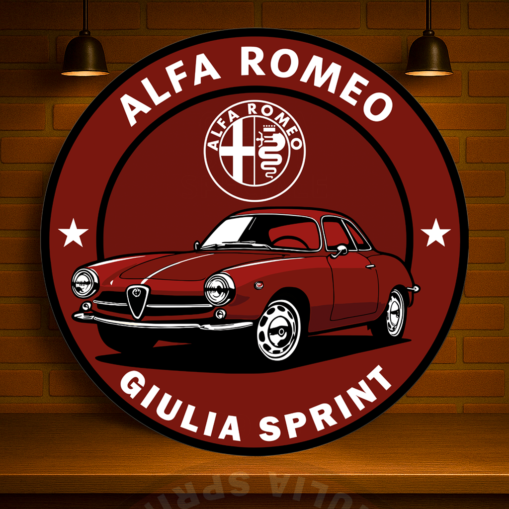 Alfa Romeo Giulia Sprint Timeless Italian Elegance Metal Tabela