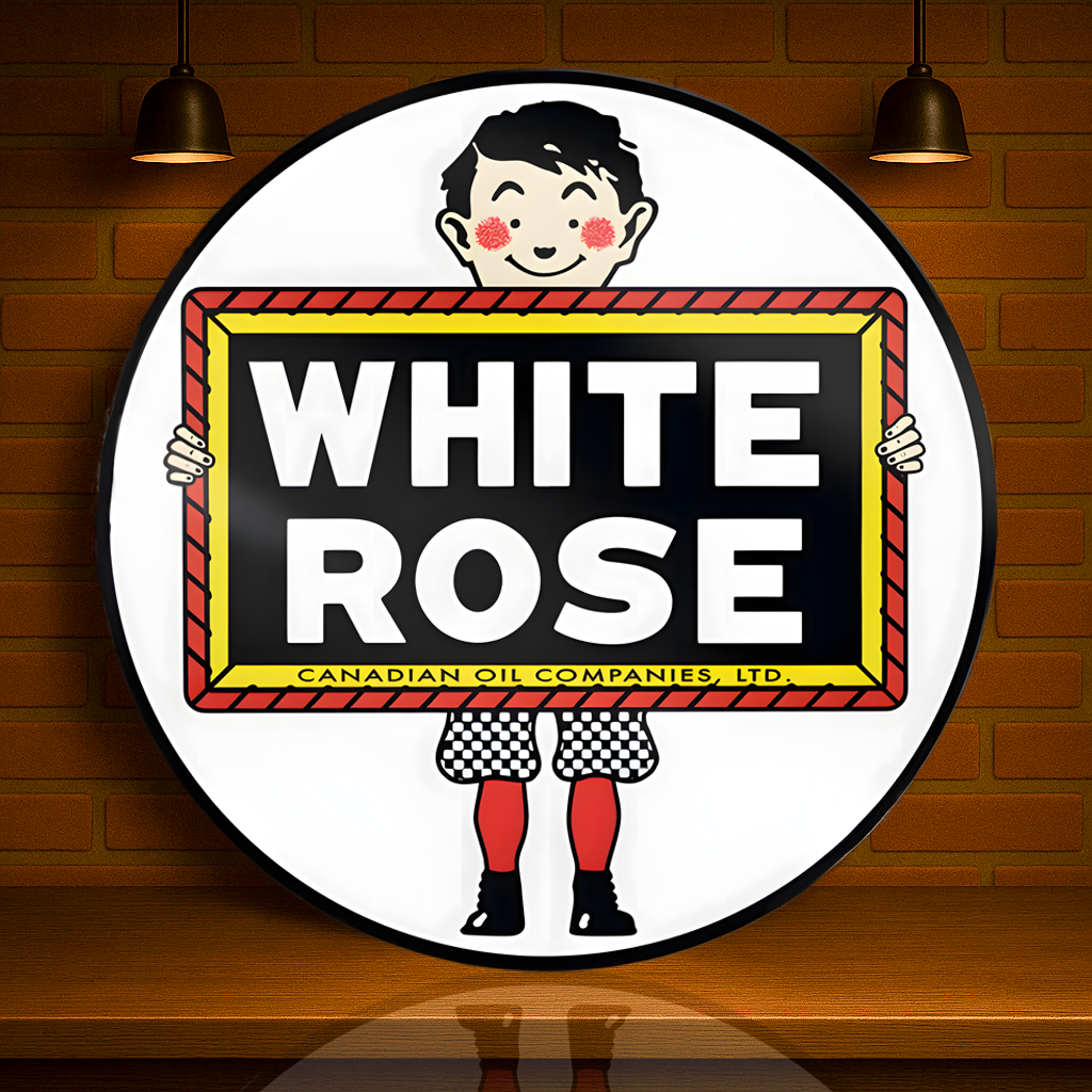 White Rose Gasoline Canadian Oil Metal Tabela