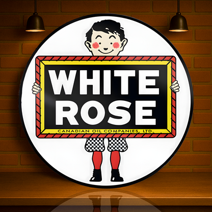White Rose Gasoline Canadian Oil Metal Tabela