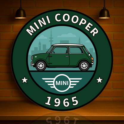 Mini Cooper 1965 British Racing Green Edition Metal Tabela