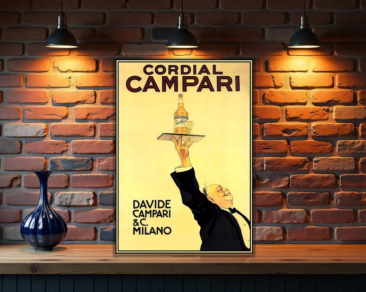 Campari Cordial Elegant Waiter Metal Tabela