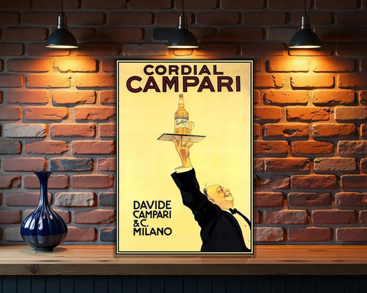 Campari Cordial Elegant Waiter Metal Tabela