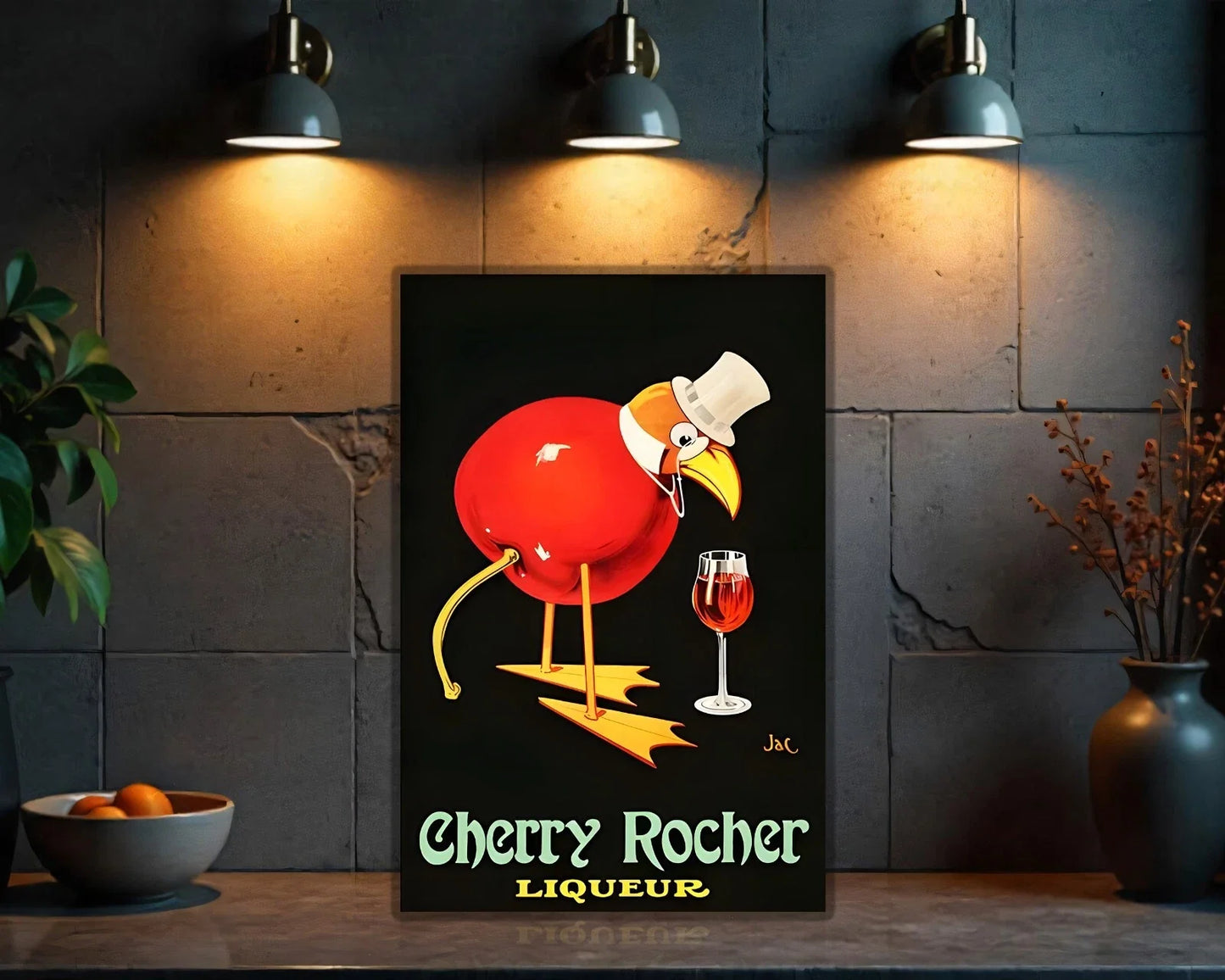 Cherry Rocher Liqueur Metal Tabela