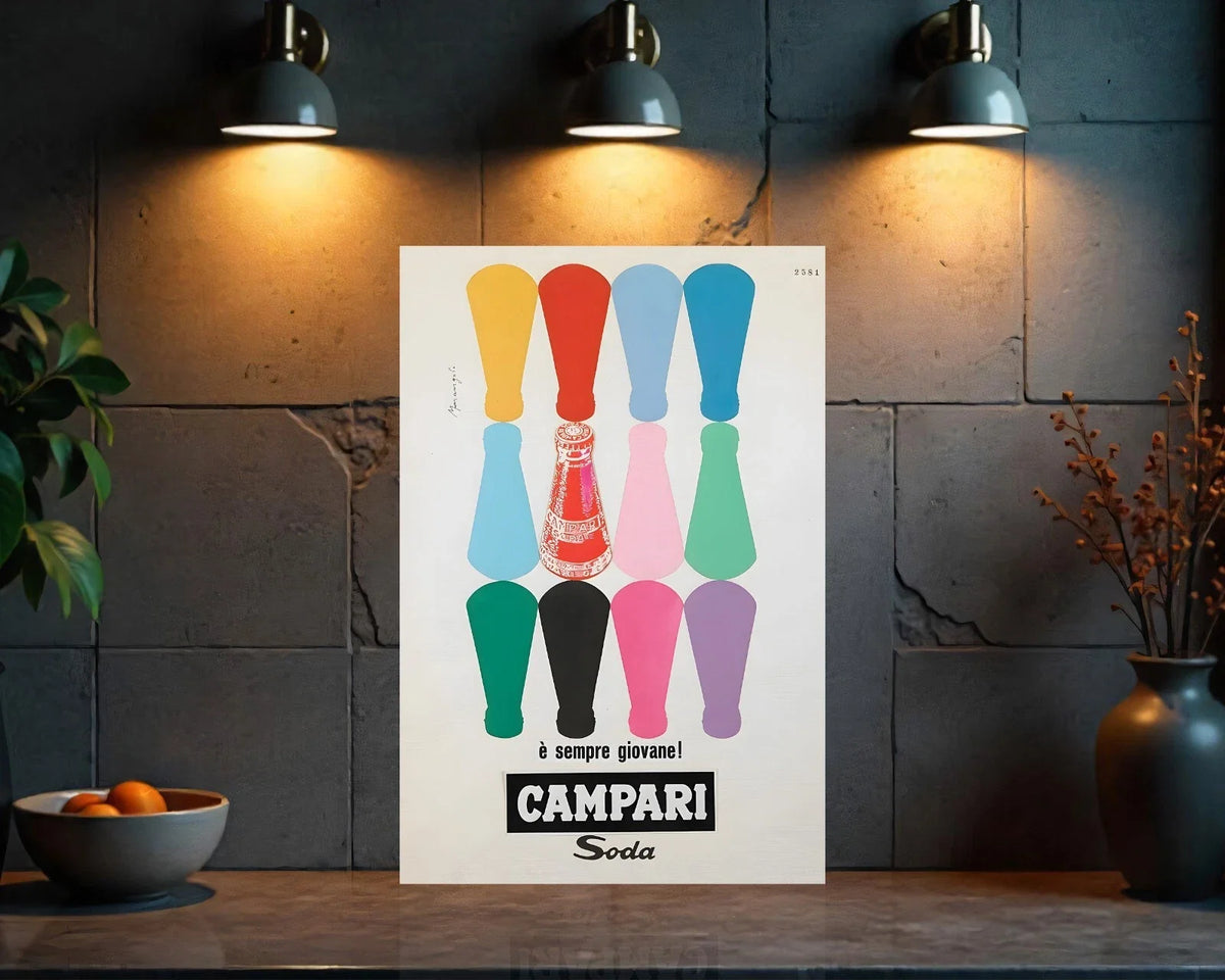 Campari SODA Vintage Italian Metal Tabela