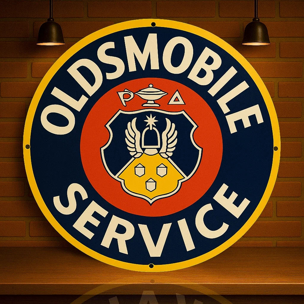GM Dealership Oldsmobile Service Metal Tabela