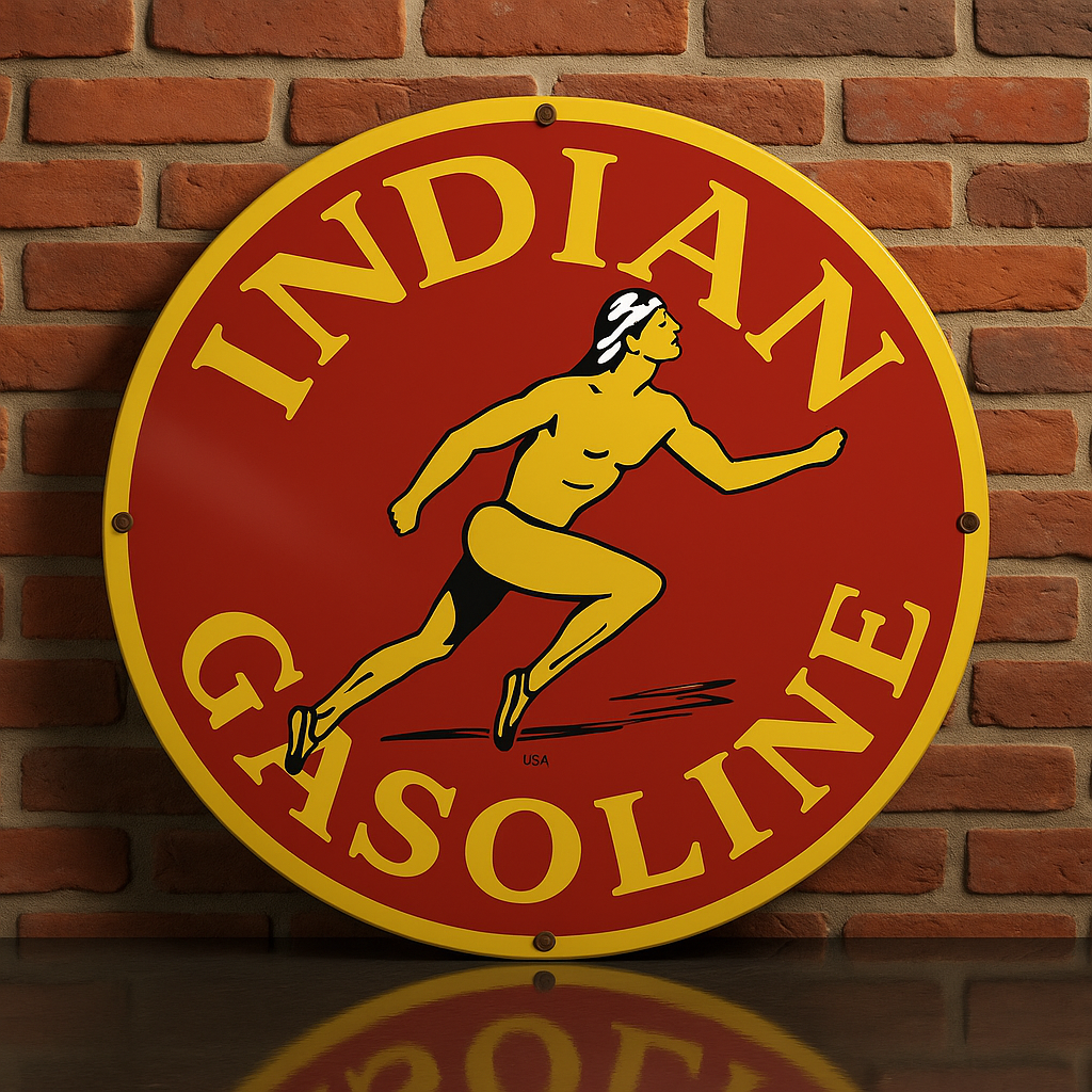 Indian Gasoline Vintage Metal Tabela