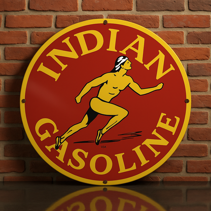 Indian Gasoline Vintage Metal Tabela
