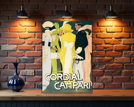 Campari Cordial Belle Époque Style Metal Tabela