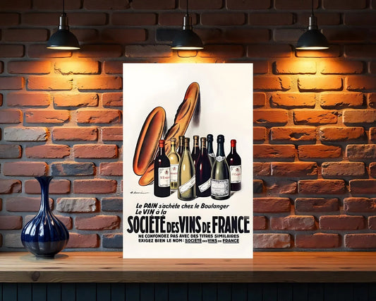 Société des Vins de France Classic French Wine AD Metal Tabela