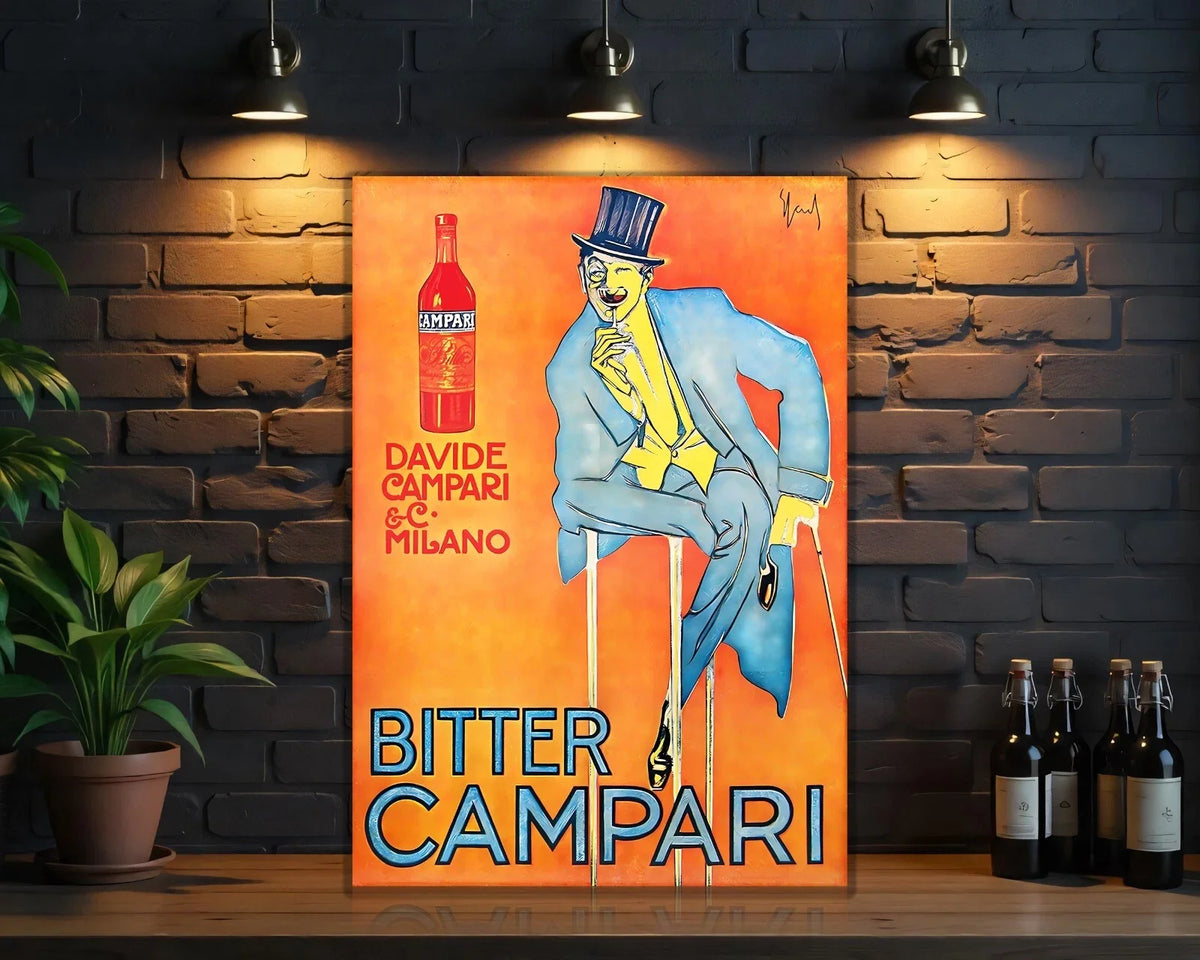 Campari Bitter Milano - Elegant Gentleman Edition Metal Tabela