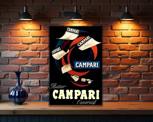 Campari Bitter Spiral - Dynamic Vintage Wall Metal Tabela