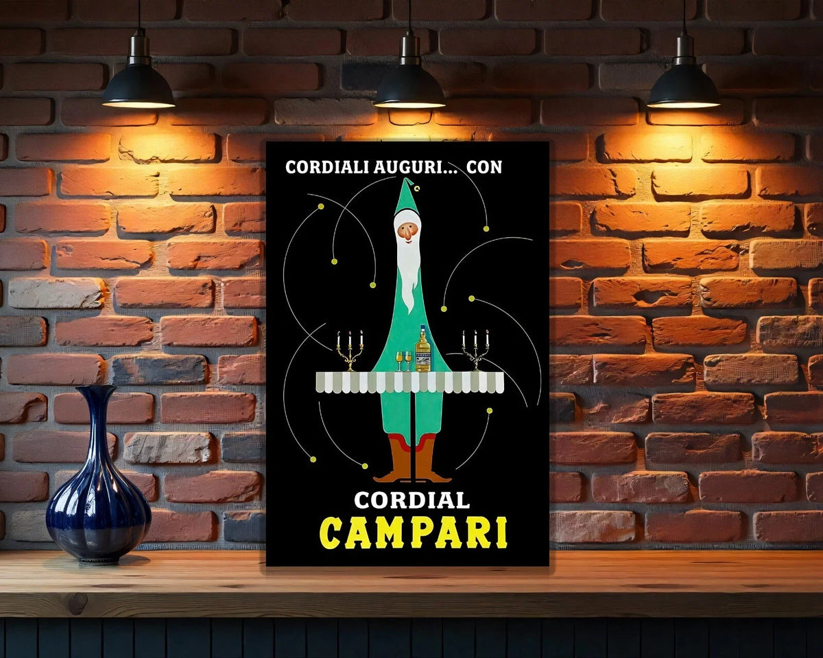 Campari Whimsical Italian Cordial Holiday Metal Tabela