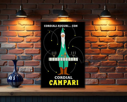 Campari Whimsical Italian Cordial Holiday Metal Tabela