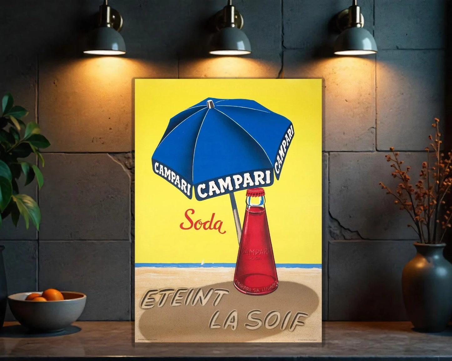 Campari Soda Éteint La Soif Metal Tabela