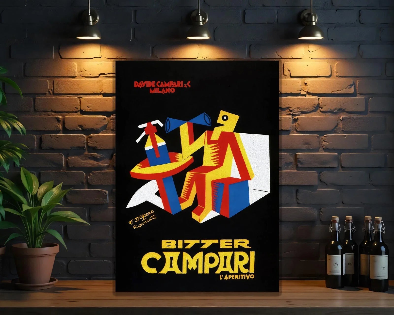 Campari Bitter Futurist - Milano Aperitivo Model Metal Tabela