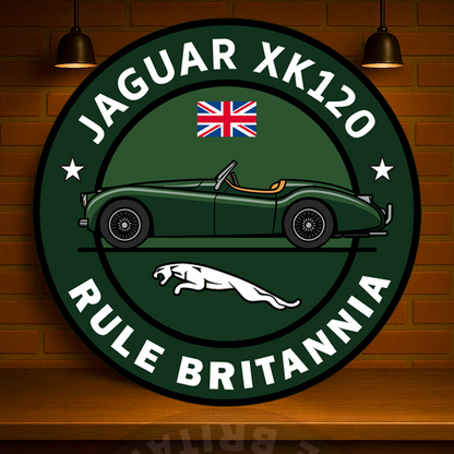 Jaguar XK120 Rule Britannia Metal Tabela
