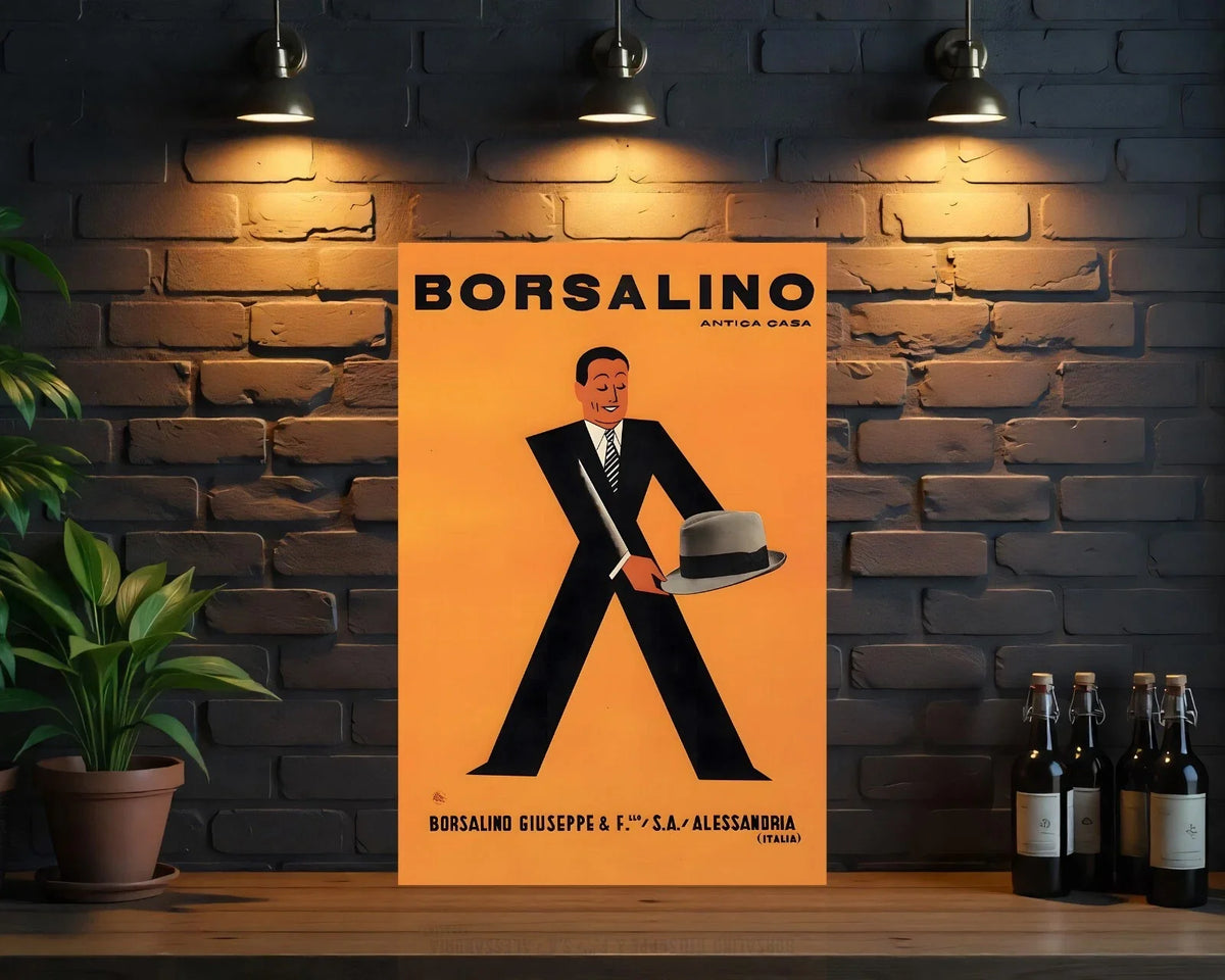 Borsalino Vintage Style Metal Tabela