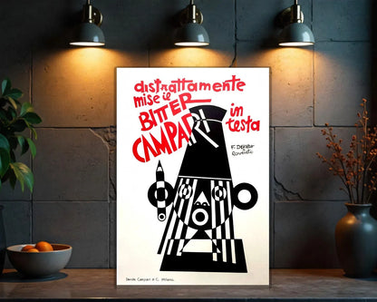 Campari Bitter Distrattamente Futurist Depero Metal Tabela