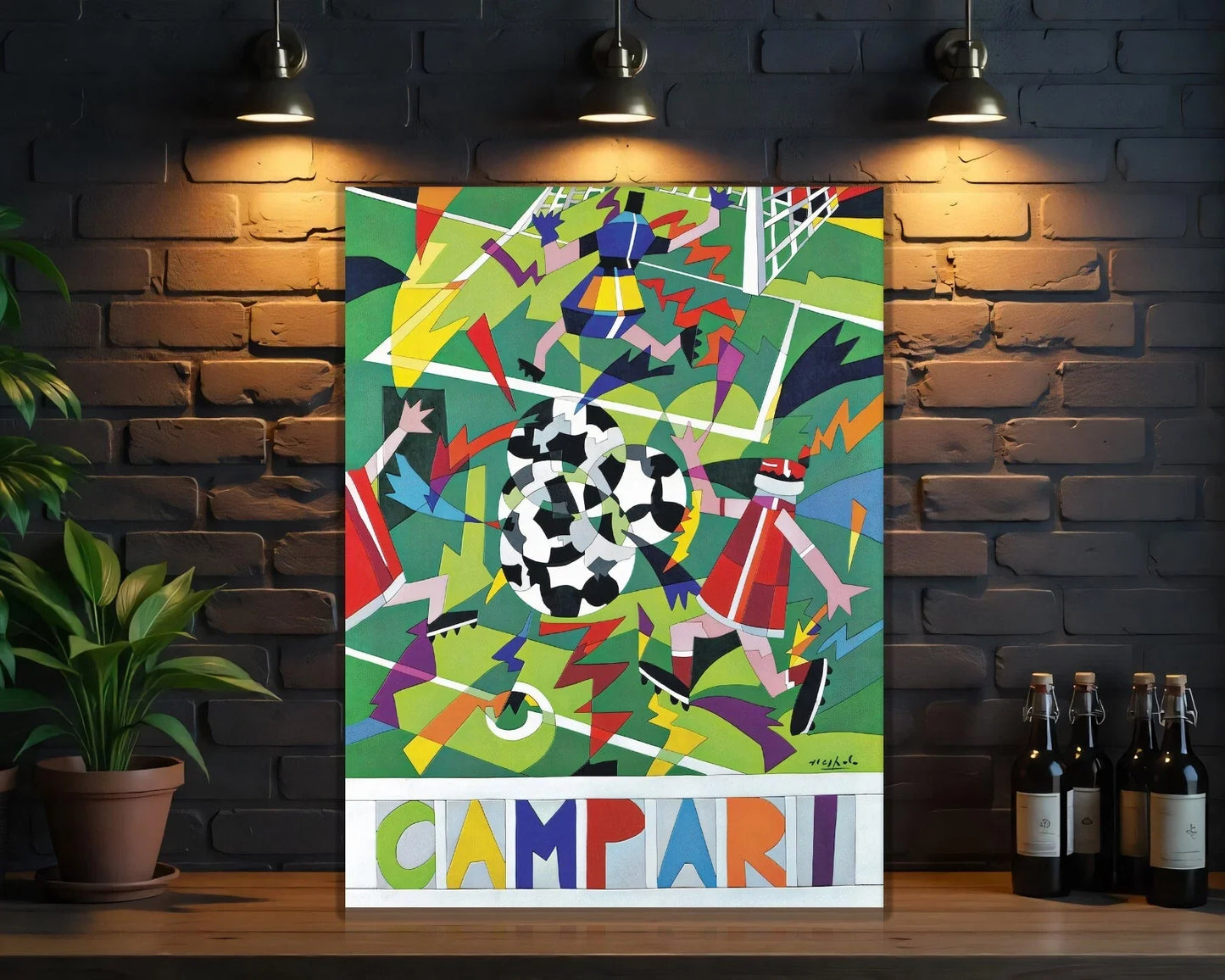 Campari Futurist Soccer by Angioletti Metal Tabela