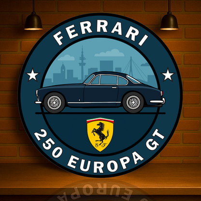 Ferrari 250 Europa GT Maranello's Grand Touring Icon (1954) Metal Tabela