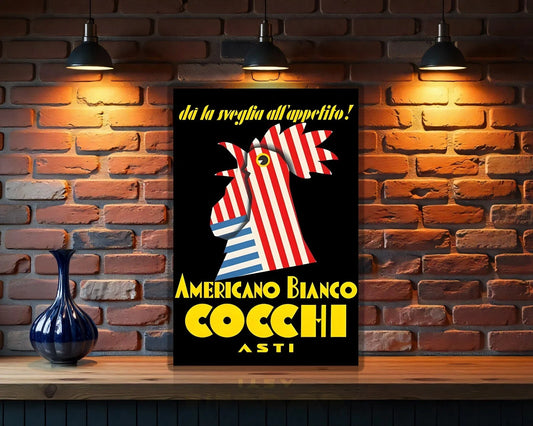 Americano Bianco Cocchi Asti Metal Tabela