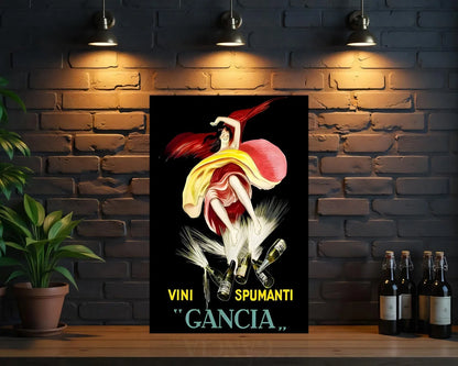 Vini Spumanti Gancia Sparkling Metal Tabela
