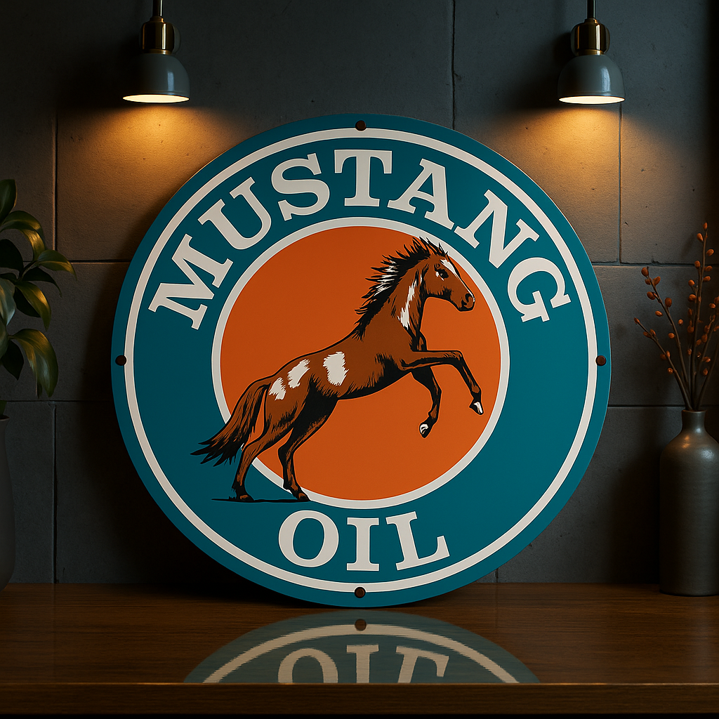Mustang Oil Retro Gasoline Metal Tabela