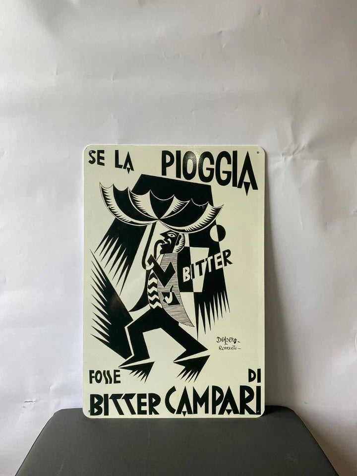 Campari Bitter Expressionist Rain Metal Tabela
