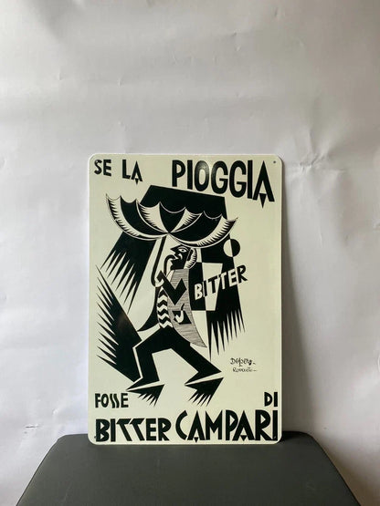 Campari Bitter Expressionist Rain Metal Tabela
