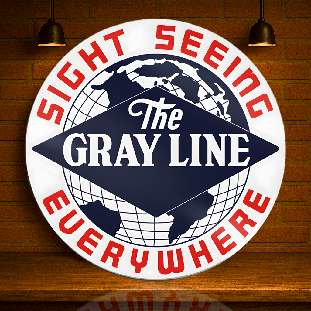 The Gray Line Sightseeing Everywhere Travel Agency Metal Tabela