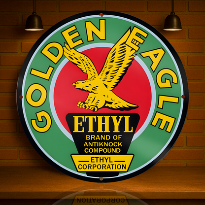 Golden Eagle Ethyl Gasoline Metal Tabela