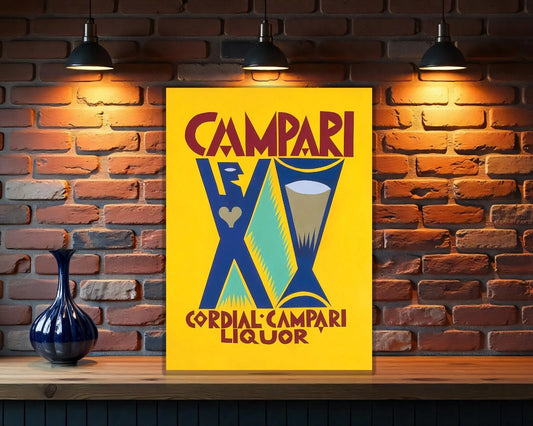 Campari Cordial Art Deco Hourglass Metal Tabela
