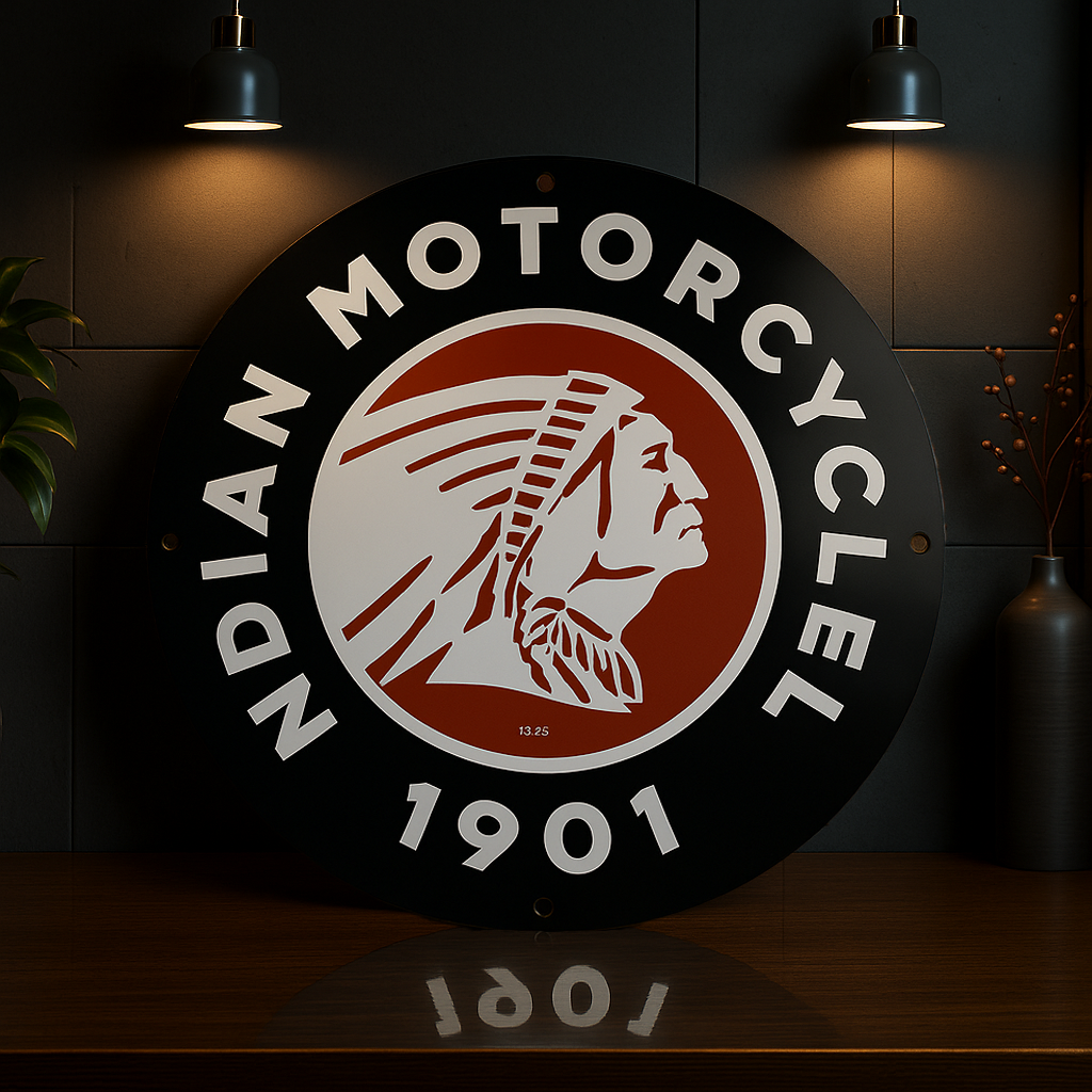 Indian Motorcycle 1901 Vintage Metal Tabela