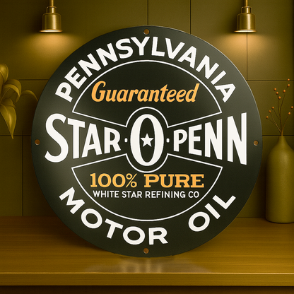 Star O Penn Motor Oil Metal Tabela
