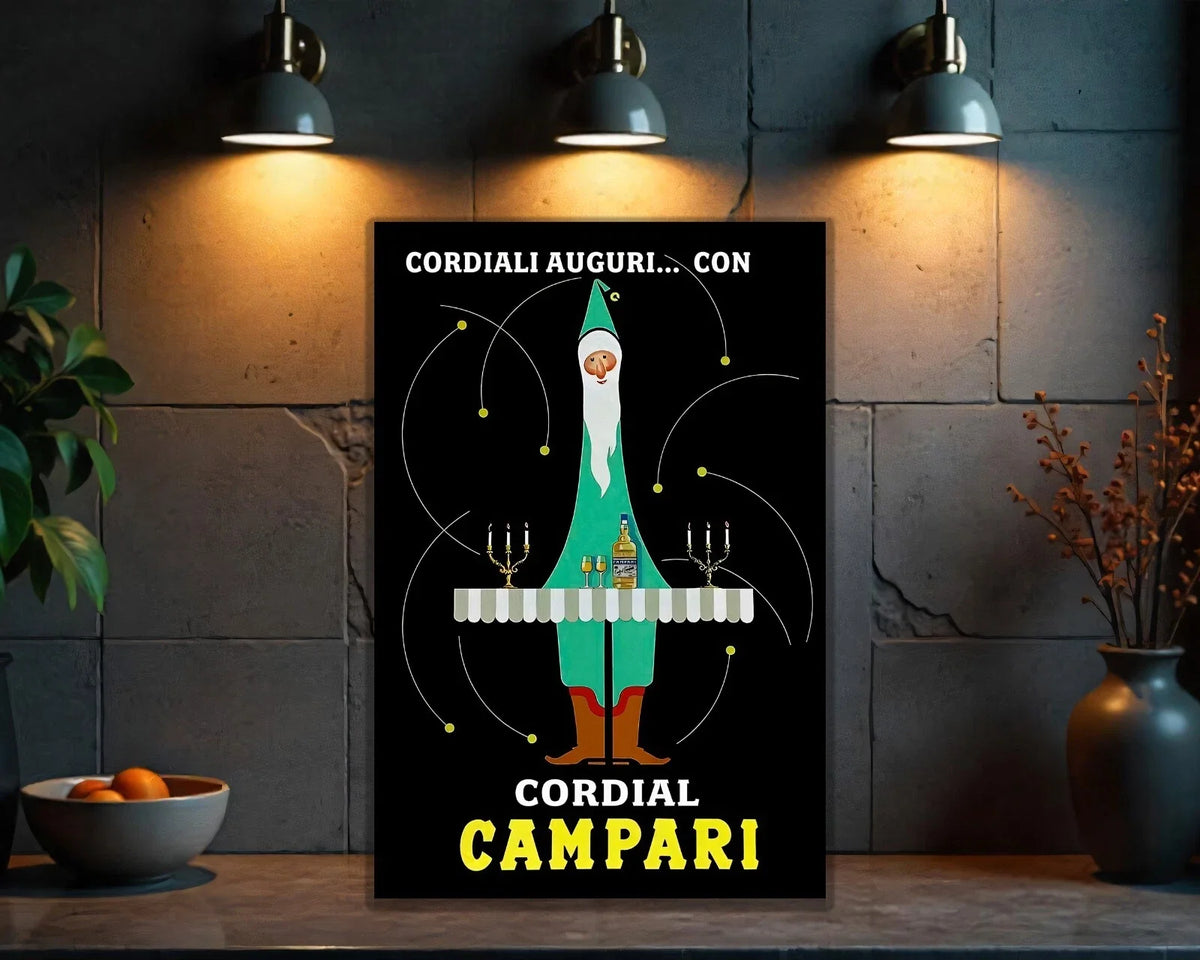 Campari Whimsical Italian Cordial Holiday Metal Tabela