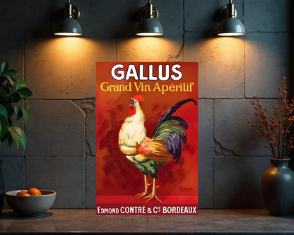 Gallus Grand Vin Apéritif Metal Tabela