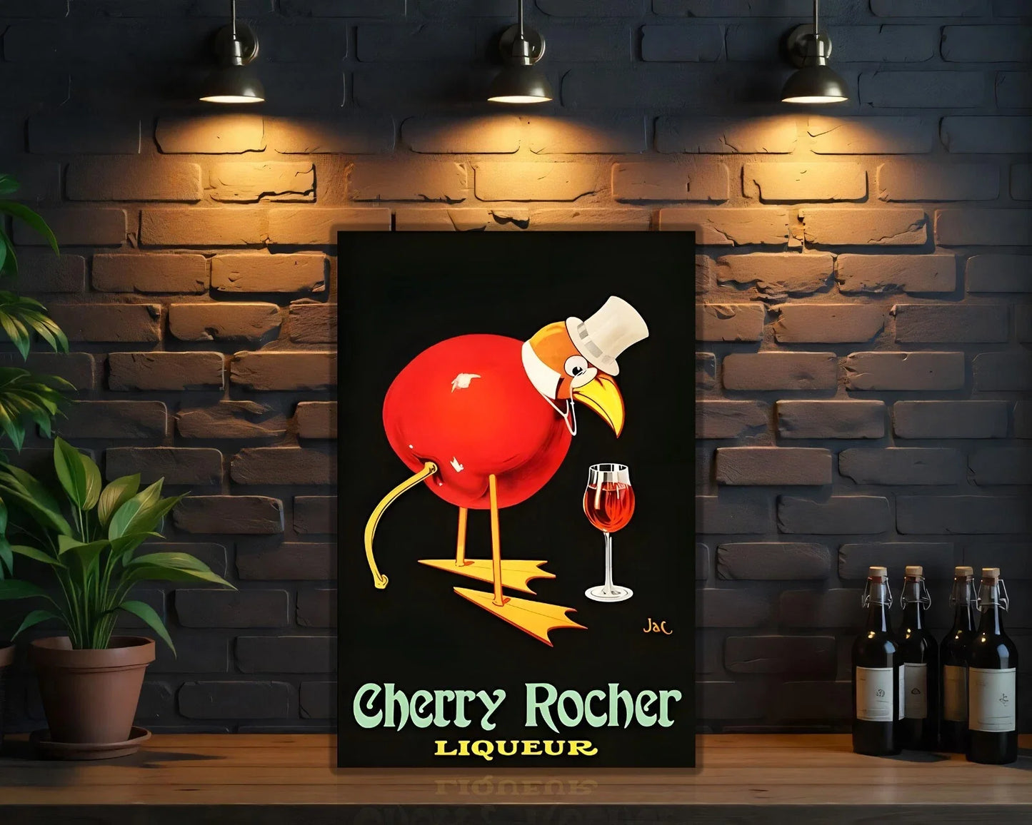 Cherry Rocher Liqueur Metal Tabela