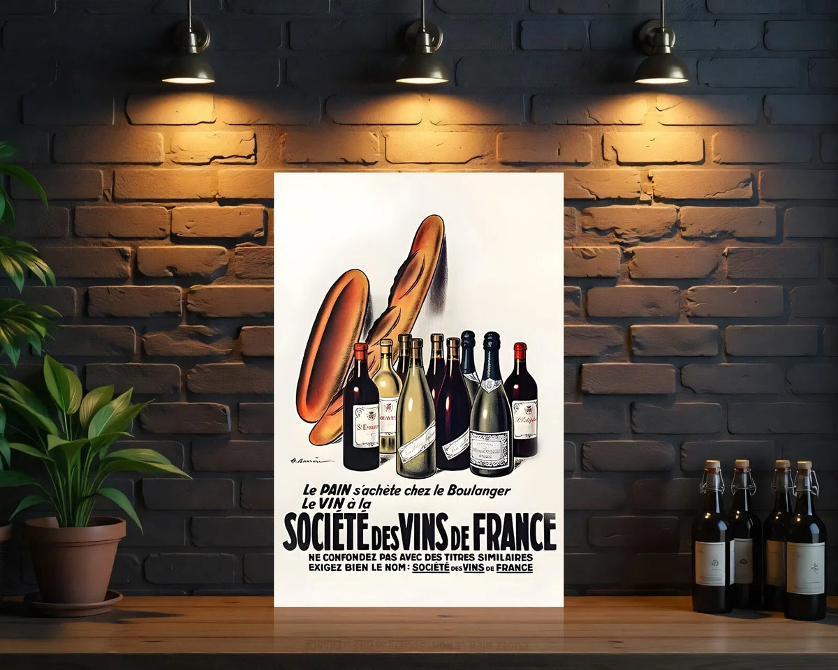 Société des Vins de France Classic French Wine AD Metal Tabela
