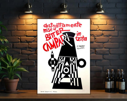 Campari Bitter Distrattamente Futurist Depero Metal Tabela