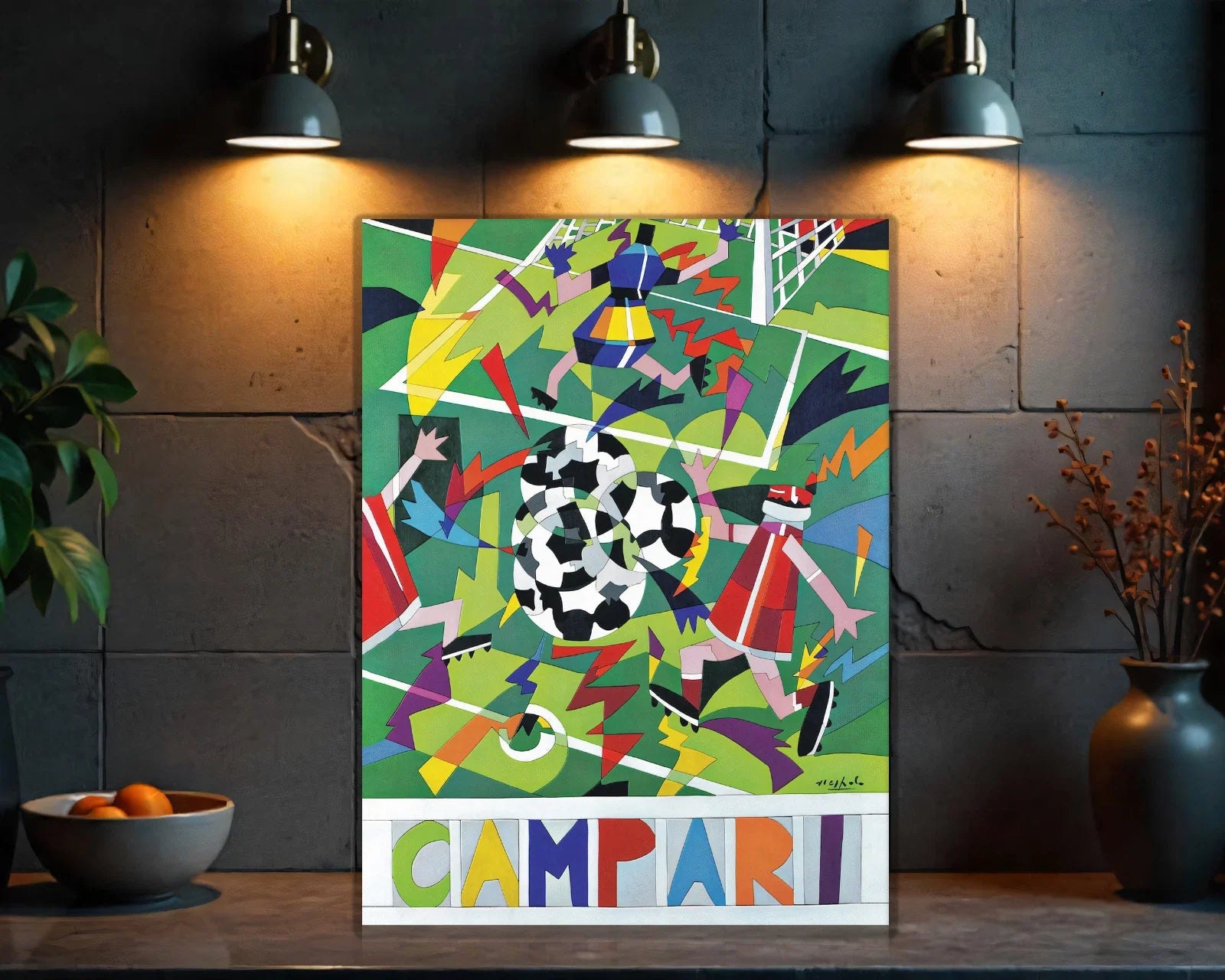 Campari Futurist Soccer by Angioletti Metal Tabela