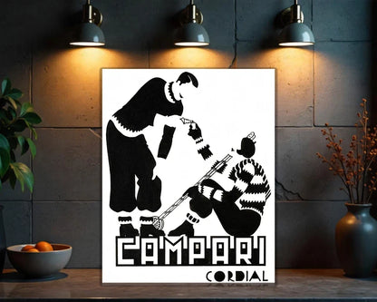 Campari Cordial Winter Ice Skating Deco Metal Tabela
