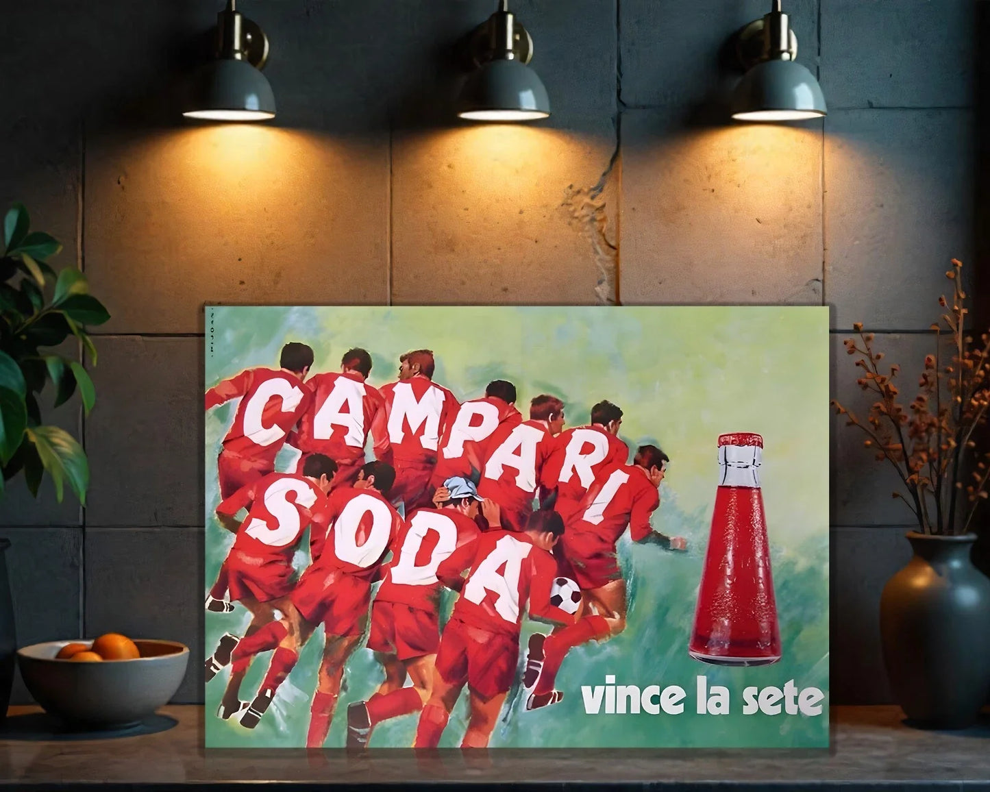 Campari Soda Football "Vince La Sete" Metal Tabela