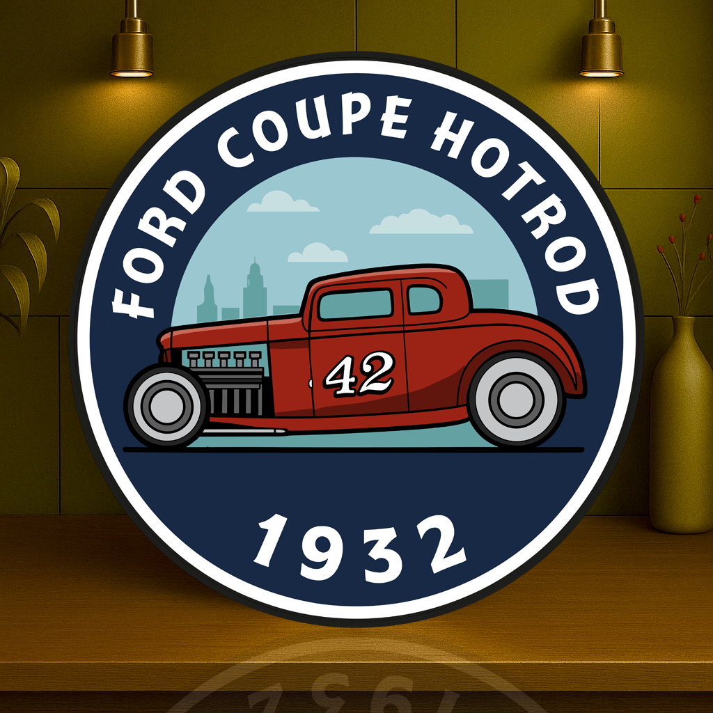 FORD COUPE Hotrod Number 42 Legend (1932) Metal Tabela