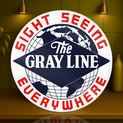 The Gray Line Sightseeing Everywhere Travel Agency Metal Tabela