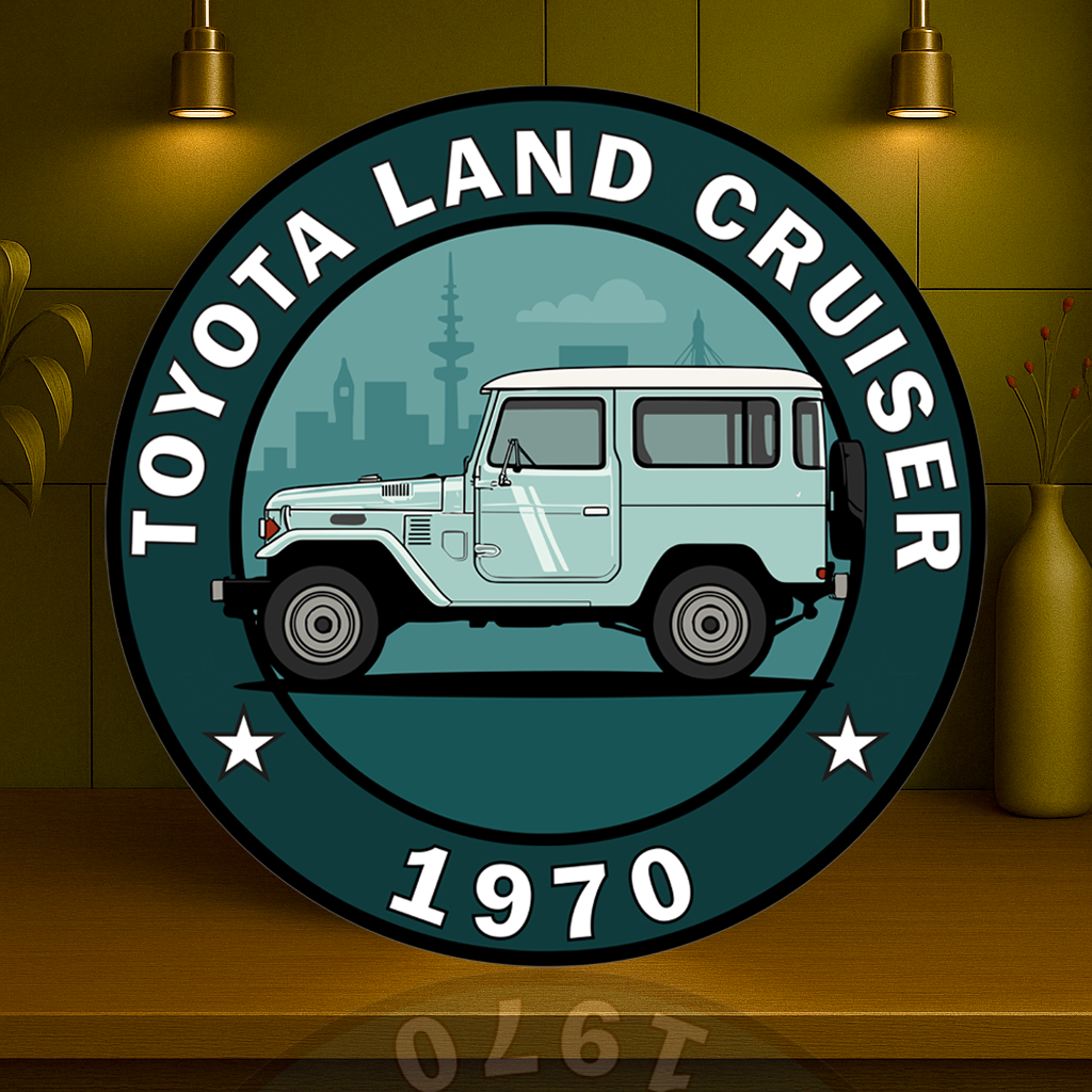 Toyota Land Cruiser 1970 FJ40 Side Profile Metal Tabela